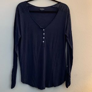 Navy Lucky Brand Long Sleeve Top